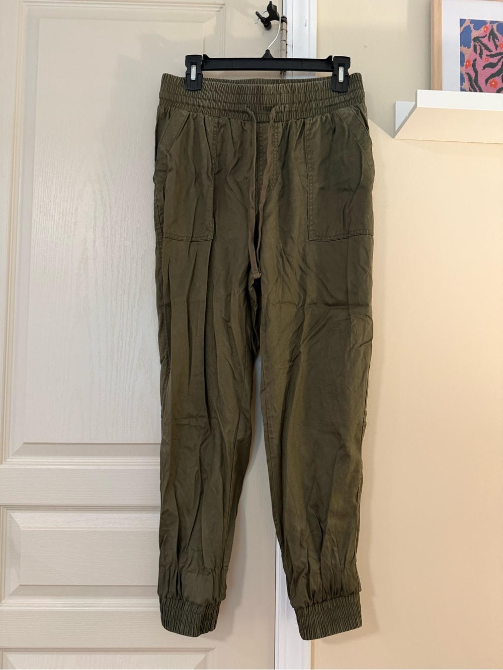 Olive Green Jogger Pants - Casual Elastic Waist